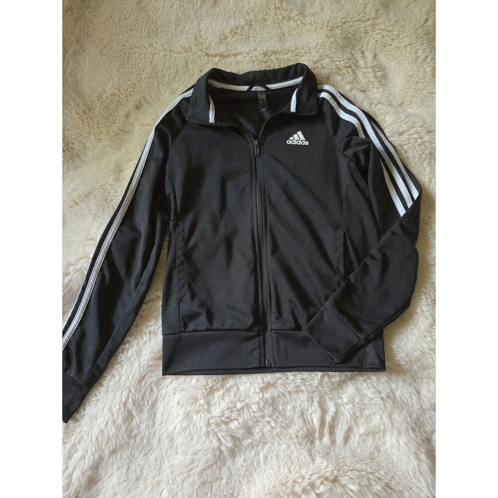 Adidas Black and white Athletic Track Jacket Xs